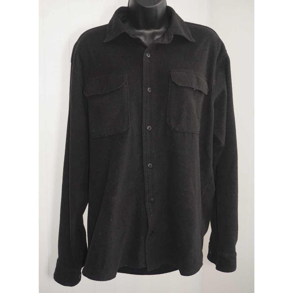 Wrangler Size Medium Black Fleece Button Down Shirt Jacket